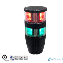 Lampa nawigacyjna zespolona NAVIPRO HORIZONTAL czerwona/zielona 360° LED, 2NM, 10 - 30V, obudowa czarna