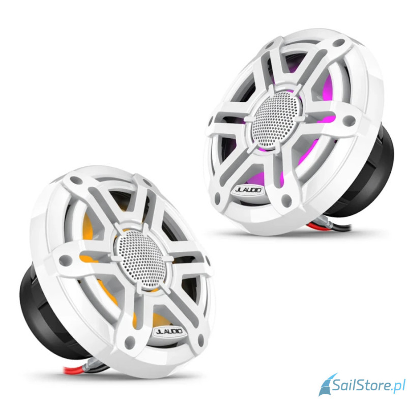 JL Audio - Głośniki morskie M200 6,5″ z diodami RGB LED, z maskownicą White Sport, para