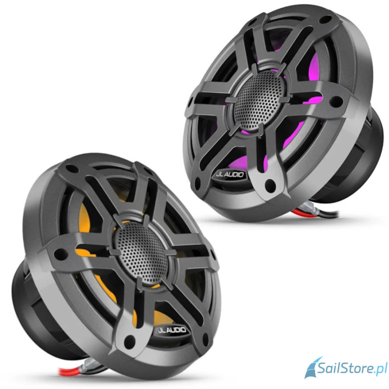 JL Audio - Głośniki morskie M200 6,5″ z diodami RGB LED, z maskownicą Grey Sport, para