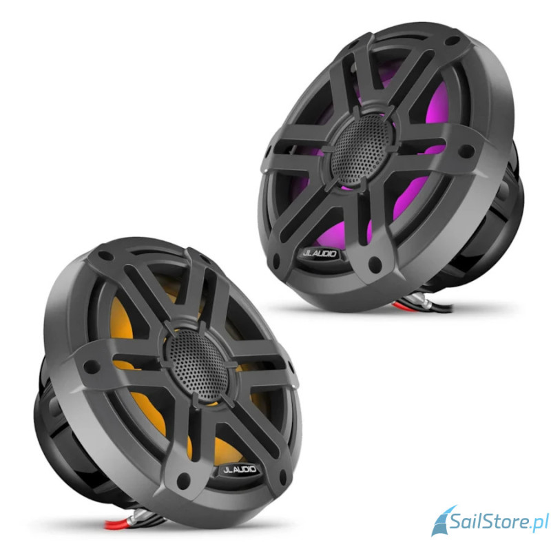 JL Audio - Głośniki morskie M200 7,7″ z diodami RGB LED, z maskownicą Grey Sport, para