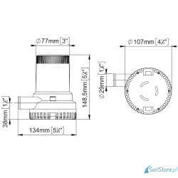Marco - UP1600 12V Submersible pump 95 l/min