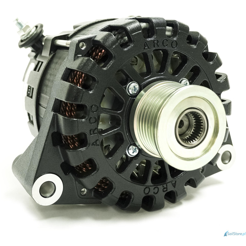 ARCO Zeus - alternator 48V 8kW, Typ montażu Vortec Mount, Plus na boku, Regulacja zewnętrzna, Koło pasowe 60 mm, Profil K6