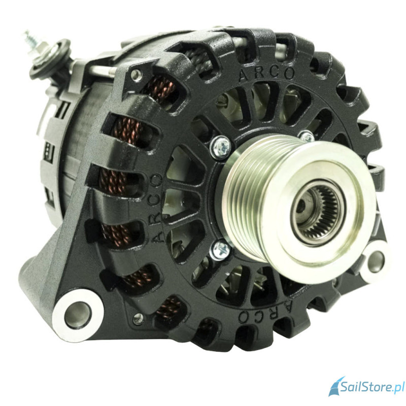 ARCO Zeus - alternator 48V 8kW, Typ montażu N62, Plus na boku, Regulacja zewnętrzna, Koło pasowe 50 mm, Profil K6 OAP