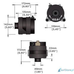 ARCO Zeus - alternator 48V 8kW, Typ montażu Vortec Mount, Plus na boku, Regulacja zewnętrzna, Koło pasowe 60 mm, Profil K6