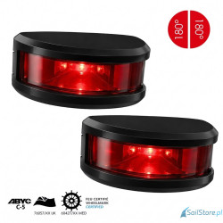 Lampa nawigacyjna NAVISLIM burtowa czerwona 2x180°, 2NM, 10-30V, montaż pionowy, obudowa czarna
