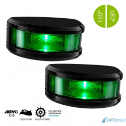 Lampa nawigacyjna NAVISLIM burtowa zielona 2x180°, 2NM, 10-30V