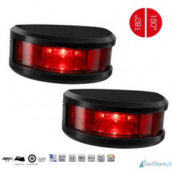 Lampa nawigacyjna NAVISLIM burtowa czerwona 2x180°, 2NM, 10-30V, montaż poziomy, obudowa czarna