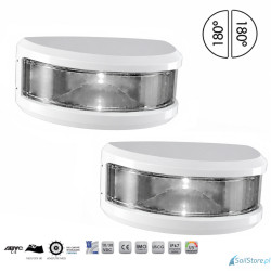 Lampa nawigacyjna NAVISLIM burtowa biała 2x180°, 2NM, 10-30V, montaż poziomy, obudowa biała