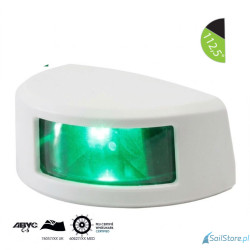 Lampa nawigacyjna NAVISLIM burtowa zielona 112,5°, 2NM, 10-30V, montaż poziomy, obudowa biała