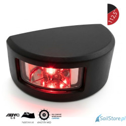 Lampa nawigacyjna NAVISLIM burtowa czerwona 112,5°, 2NM, 10-30V, montaż pionowy, obudowa czarna