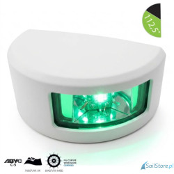 Lampa nawigacyjna NAVISLIM burtowa zielona 112,5°, 2NM, 10-30V, montaż pionowy, obudowa biała