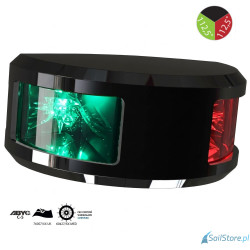 Lampa nawigacyjna NAVISLIM dwusektorowa zielone - czerwone 112,5°, 2NM, 10-30V, montaż poziomy, obudowa czarna
