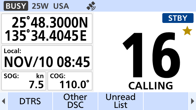 Radiotelefon IC-M430E: Porównanie 3 trybów ekranu: Jasny